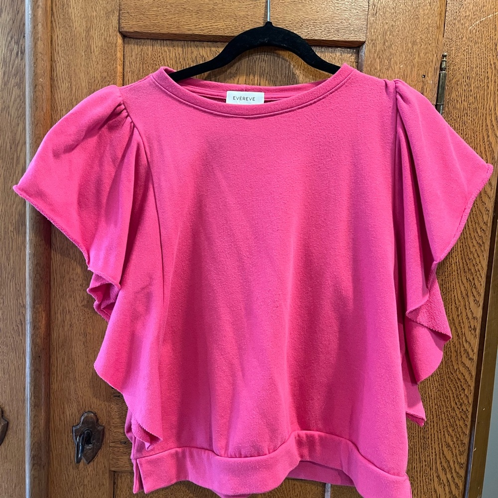 Evereve Pink Ruffle Sleeve Top - Picture 2 of 4